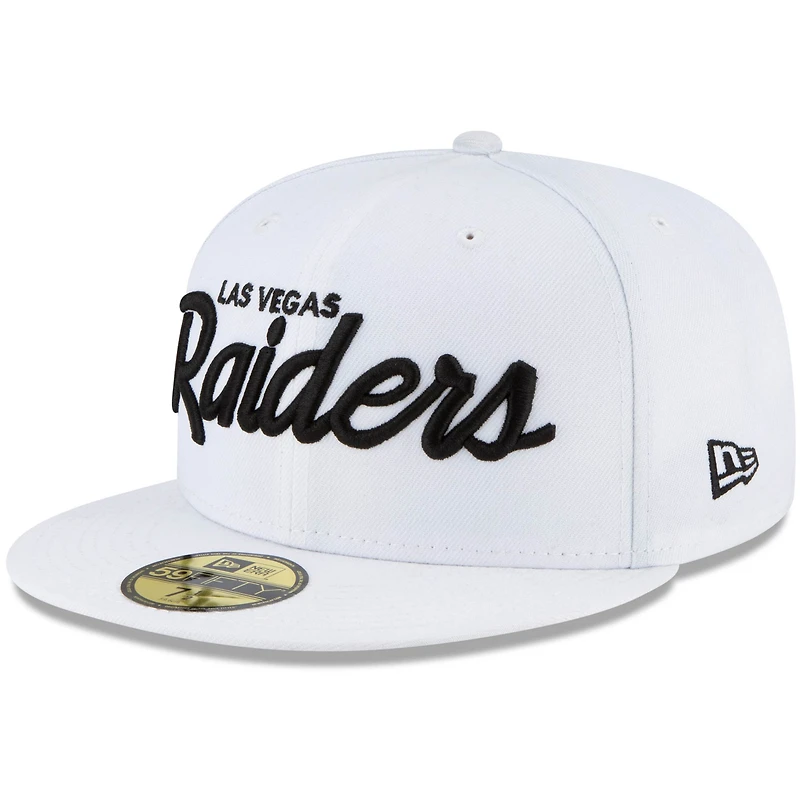 Men's New Era White Las Vegas Raiders Omaha 59FIFTY Fitted Hat