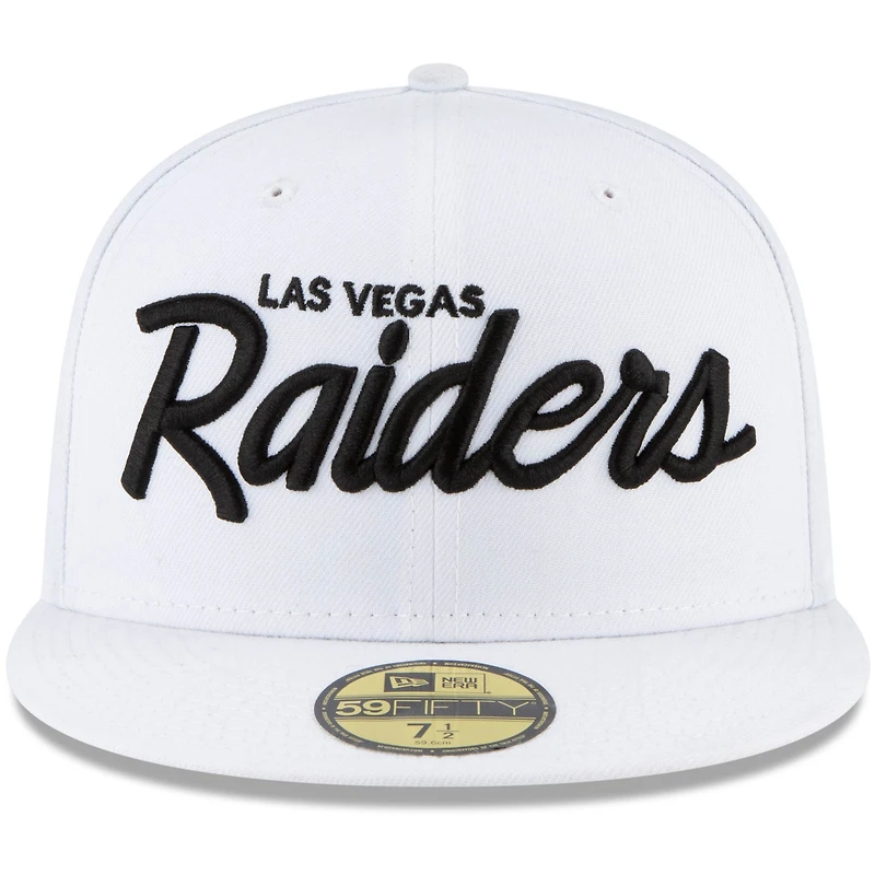 Men's New Era White Las Vegas Raiders Omaha 59FIFTY Fitted Hat