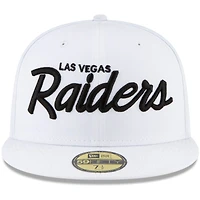Men's New Era White Las Vegas Raiders Omaha 59FIFTY Fitted Hat