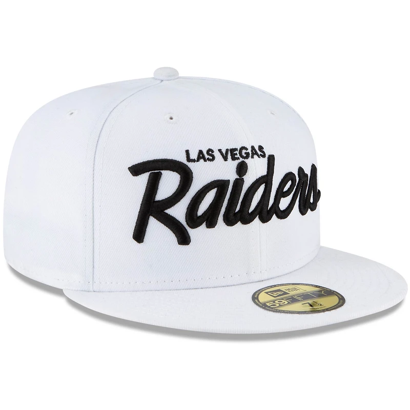 Casquette ajustée New Era Las Vegas Raiders Omaha 59FIFTY blanche pour homme