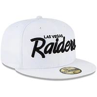 Casquette ajustée New Era Las Vegas Raiders Omaha 59FIFTY blanche pour homme