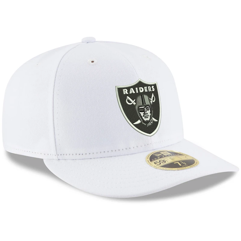 Men's New Era White Las Vegas Raiders Omaha Low Profile 59FIFTY Fitted Hat