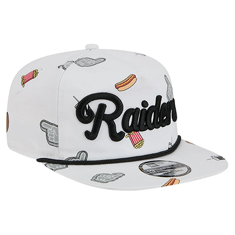 Casquette snapback New Era blanche pour homme, modèle 19TWENTY