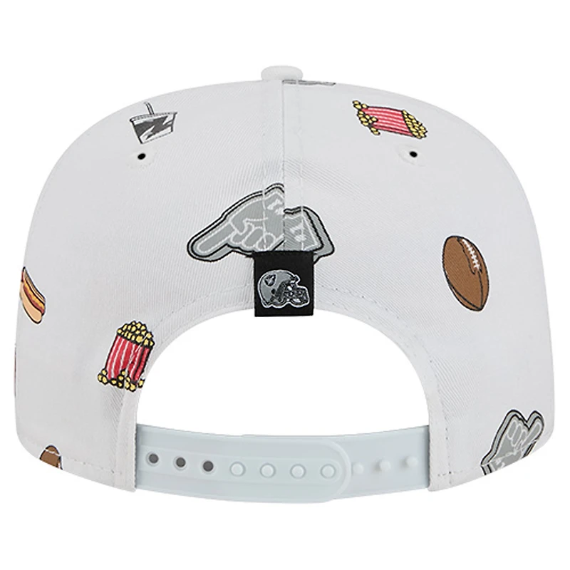 Casquette snapback New Era blanche pour homme, modèle 19TWENTY