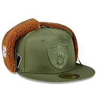 Men's New Era x Alpha Industries  Olive Las Vegas Raiders Dog Ears 59FIFTY Fitted Hat