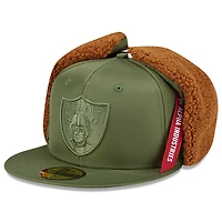 Casquette ajustée 59FIFTY olive Las Vegas Raiders pour homme New Era x Alpha Industries