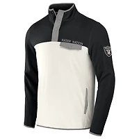 Men's NFL x Darius Rucker Collection by Fanatics Black/Cream Las Vegas Raiders Micro Fleece Quarter-Snap Jacket