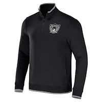 Men's NFL x Darius Rucker Collection by Fanatics Black Las Vegas Raiders Logo Quarter-Zip Top