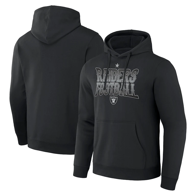 Men's NFL x Darius Rucker Collection by Fanatics Black Las Vegas Raiders Rock N' Football Pullover Hoodie
