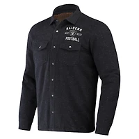 Men's NFL x Darius Rucker Collection by Fanatics Charcoal Las Vegas Raiders Shacket Full-Snap Jacket