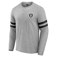 Men's NFL x Darius Rucker Collection by Fanatics Heather Gray Las Vegas Raiders Henley Long Sleeve T-Shirt