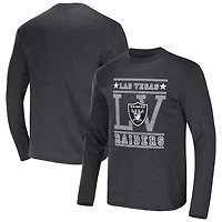 Men's NFL x Darius Rucker Collection by Fanatics Heathered Charcoal Las Vegas Raiders Long Sleeve T-Shirt