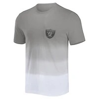 Men's NFL x Darius Rucker Collection by Fanatics Silver/White Las Vegas Raiders Dip Dye Pocket T-Shirt