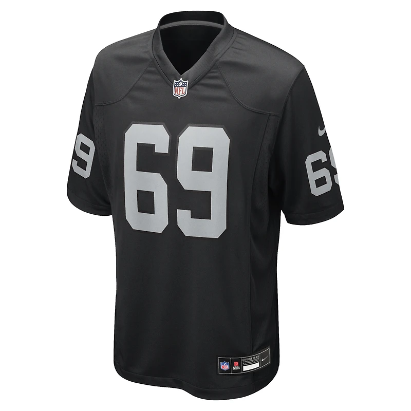 Maillot de match Nike Adam Butler noir pour homme des Las Vegas Raiders