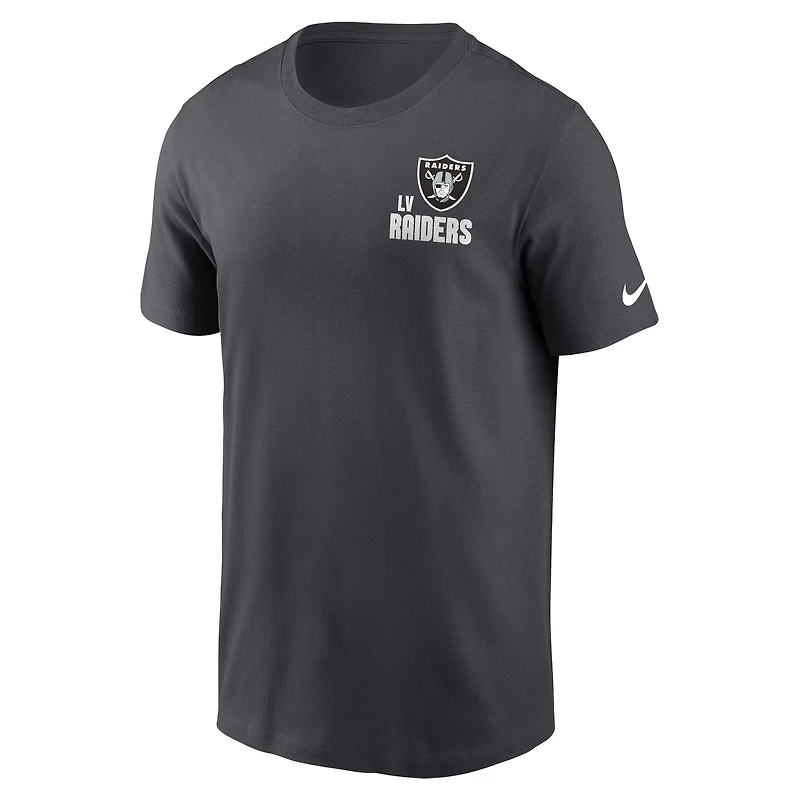 Men's Nike Anthracite Las Vegas Raiders Blitz Essential T-Shirt