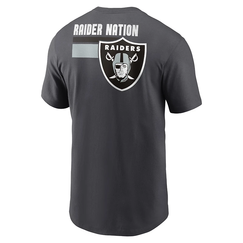 Men's Nike Anthracite Las Vegas Raiders Blitz Essential T-Shirt