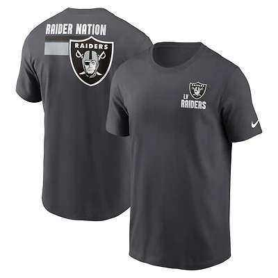 T-shirt Nike Blitz Essential anthracite pour homme, Las Vegas Raiders