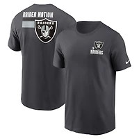T-shirt Nike Blitz Essential anthracite pour homme, Las Vegas Raiders