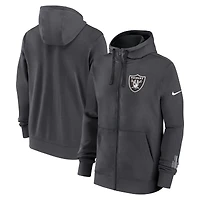 Men's Nike Anthracite Las Vegas Raiders Primetime Club Full-Zip Hoodie