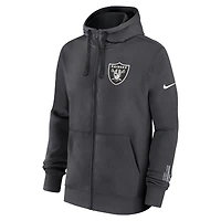 Men's Nike Anthracite Las Vegas Raiders Primetime Club Full-Zip Hoodie