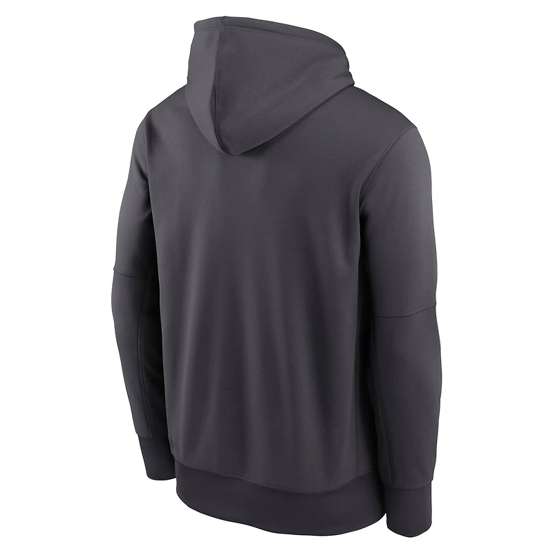 Men's Nike Anthracite Las Vegas Raiders Toss Sweep Performance Pullover Hoodie