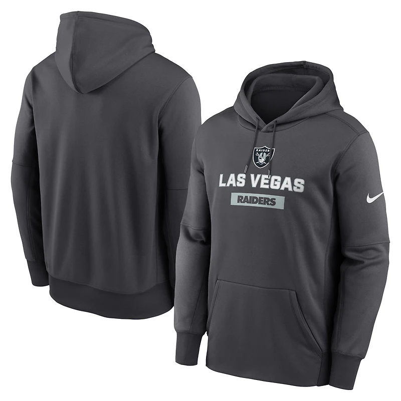 Sweat à capuche Nike Anthracite Las Vegas Raiders Performance pour homme