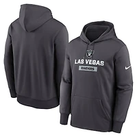 Sweat à capuche Nike Therma anthracite Las Vegas Raiders pour homme