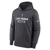 Sweat à capuche Nike Therma anthracite Las Vegas Raiders pour homme