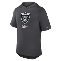 Men's Nike Anthracite Las Vegas Raiders Tri-Blend Performance Hoodie T-Shirt