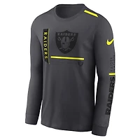 Men's Nike Anthracite Las Vegas Raiders Volt Performance Long Sleeve T-Shirt