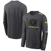 T-shirt à manches longues Nike Las Vegas Raiders Volt Performance anthracite pour homme
