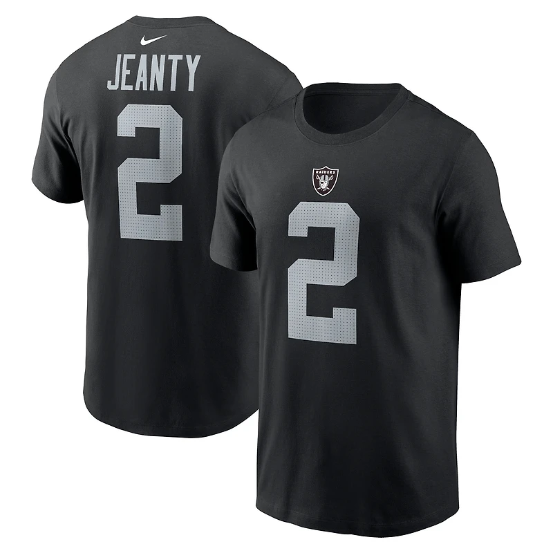 T-shirt Nike Ashton Jeanty noir pour homme avec nom et numéro des Las Vegas Raiders