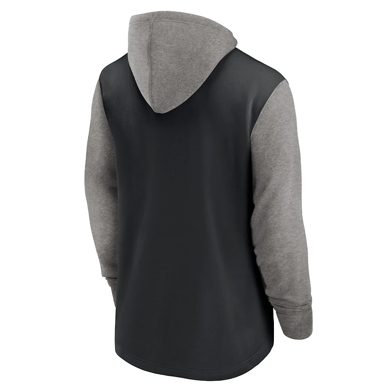 Sweat à capuche Nike Las Vegas Raiders Team Impact color block noir/gris pour homme