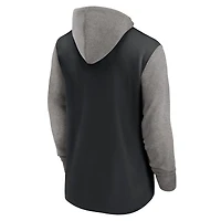Sweat à capuche Nike Las Vegas Raiders Team Impact color block noir/gris pour homme