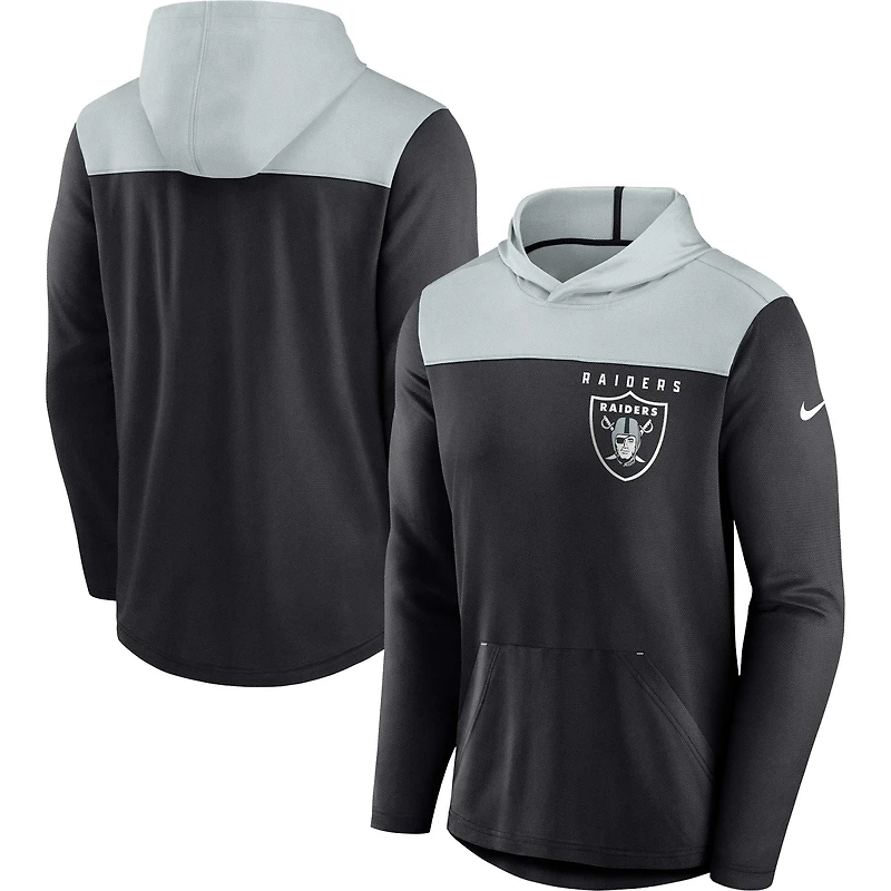 Men's Nike Black/Silver Las Vegas Raiders Athletic Lockup Lightweight Hoodie