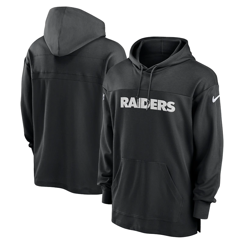 Men's Nike  Black Las Vegas Raiders 2023 Sideline Lightweight Performance Hooded Top