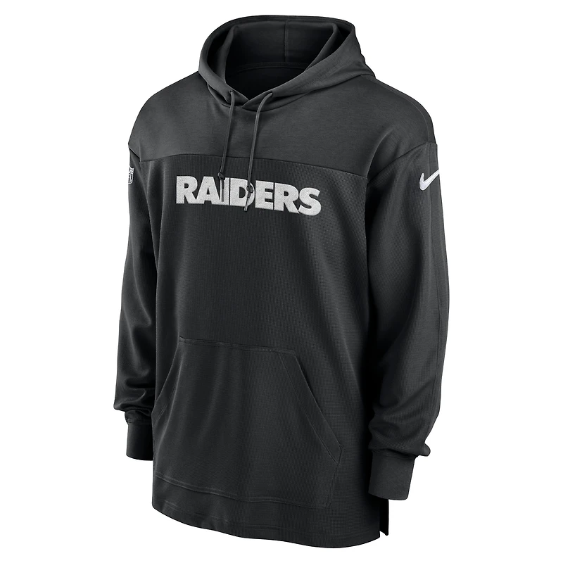 Men's Nike  Black Las Vegas Raiders 2023 Sideline Lightweight Performance Hooded Top
