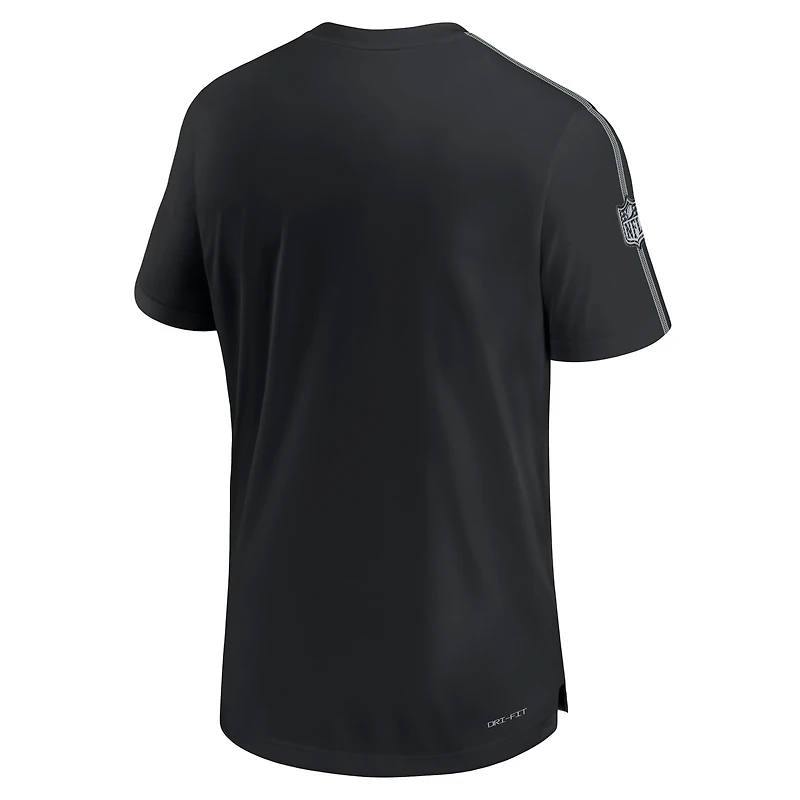 T-shirt Nike noir Las Vegas Raiders 2024 Sideline Coach UV Performance pour homme