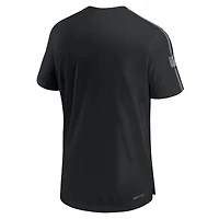 T-shirt Nike noir Las Vegas Raiders 2024 Sideline Coach UV Performance pour homme