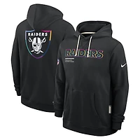 Men's Nike Black Las Vegas Raiders 2025 NFL Crucial Catch Sideline Standard Issue Dri-FIT Hoodie