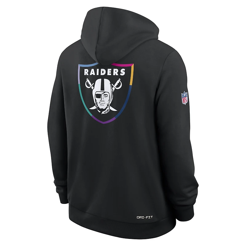 Men's Nike Black Las Vegas Raiders 2025 NFL Crucial Catch Sideline Standard Issue Dri-FIT Hoodie