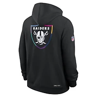 Men's Nike Black Las Vegas Raiders 2025 NFL Crucial Catch Sideline Standard Issue Dri-FIT Hoodie