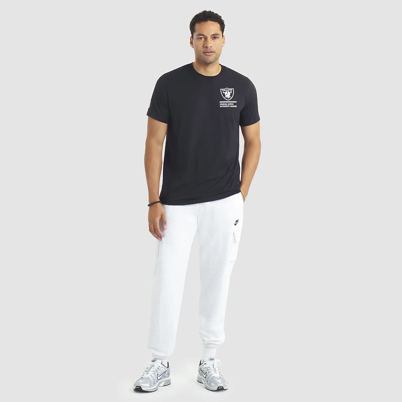 T-shirt Nike noir Las Vegas Raiders 2025 NFL Crucial Catch Tri-Blend Dri-FIT pour homme