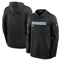 Men's Nike Black Las Vegas Raiders 2025 Sideline Pure Fury Dri-FIT Long Sleeve Hoodie T-Shirt