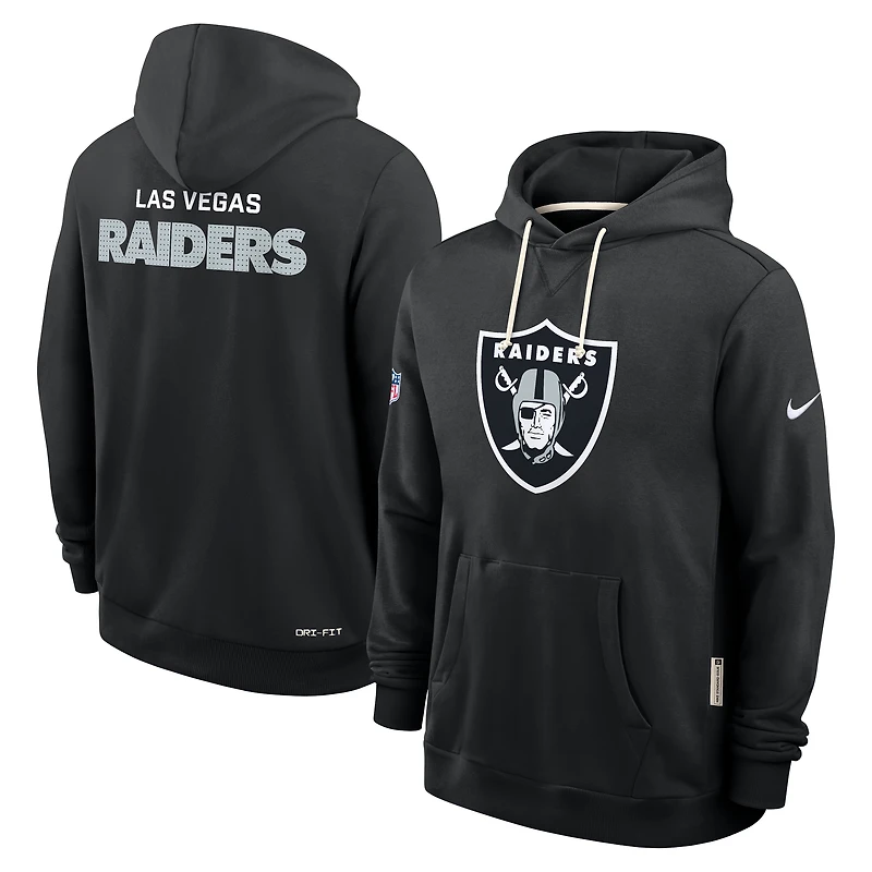 Men's Nike Black Las Vegas Raiders 2025 Sideline Standard Issue Club Dri-FIT Hoodie