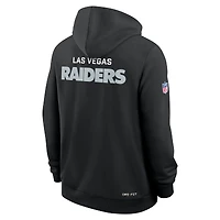 Sweat à capuche Nike noir Las Vegas Raiders 2025 Sideline Standard Issue Club Dri-FIT pour homme