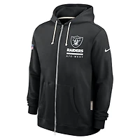 Men's Nike Black Las Vegas Raiders 2025 Sideline Standard Issue Utility Player Dri-FIT Full-Zip Hoodie