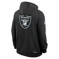 Sweat à capuche Nike noir Las Vegas Raiders 2025 Sideline Utility Player Dri-FIT pour homme, entièrement zippé