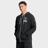 Sweat à capuche Nike noir Las Vegas Raiders 2025 Sideline Utility Player Dri-FIT pour homme, entièrement zippé