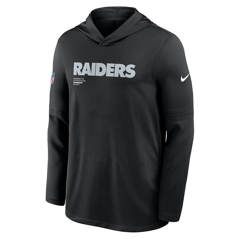 Men's Nike Black Las Vegas Raiders Big & Tall Sideline Dri-FIT Long Sleeve Hoodie T-Shirt